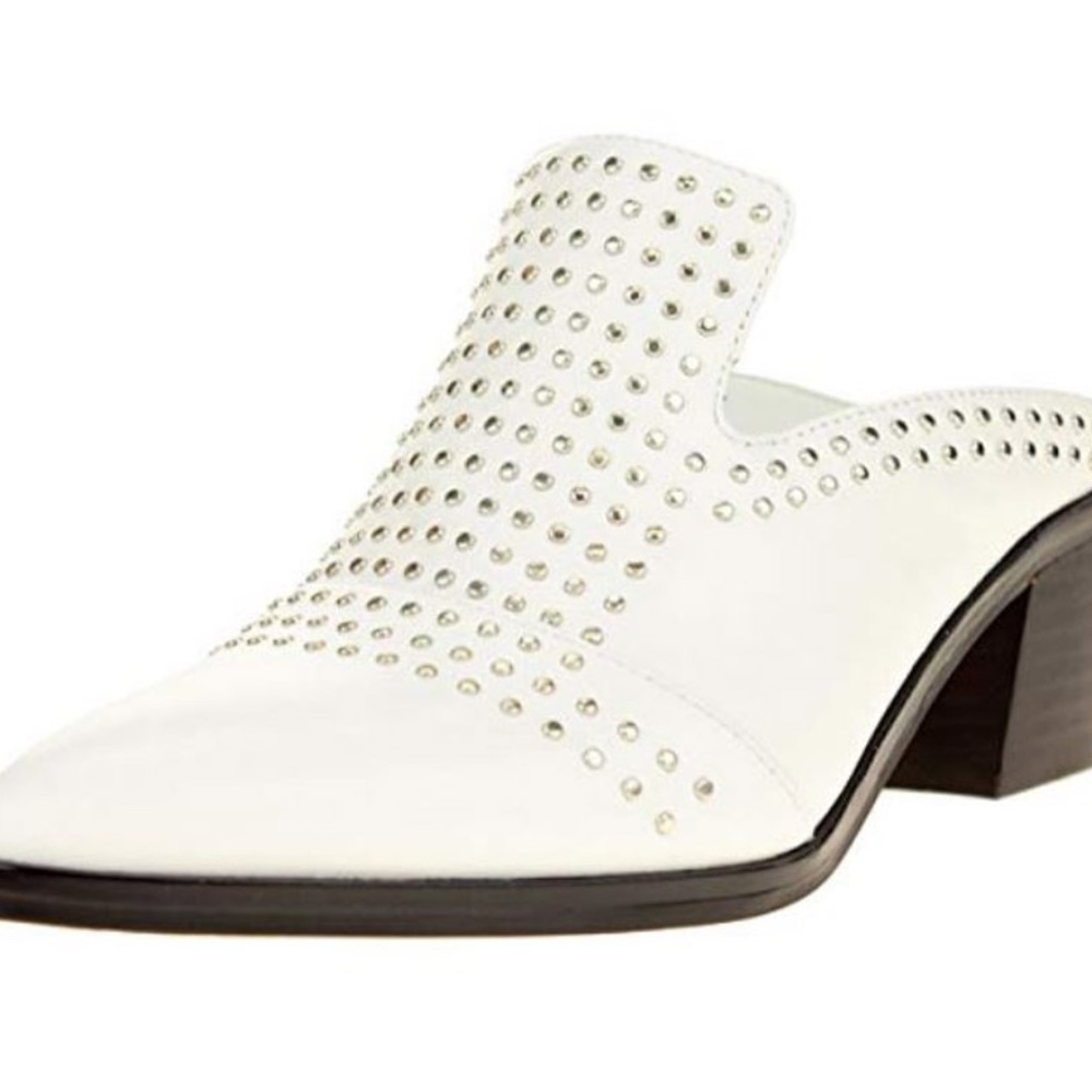 COPY - 1State Women's White Mule with Silver Studs